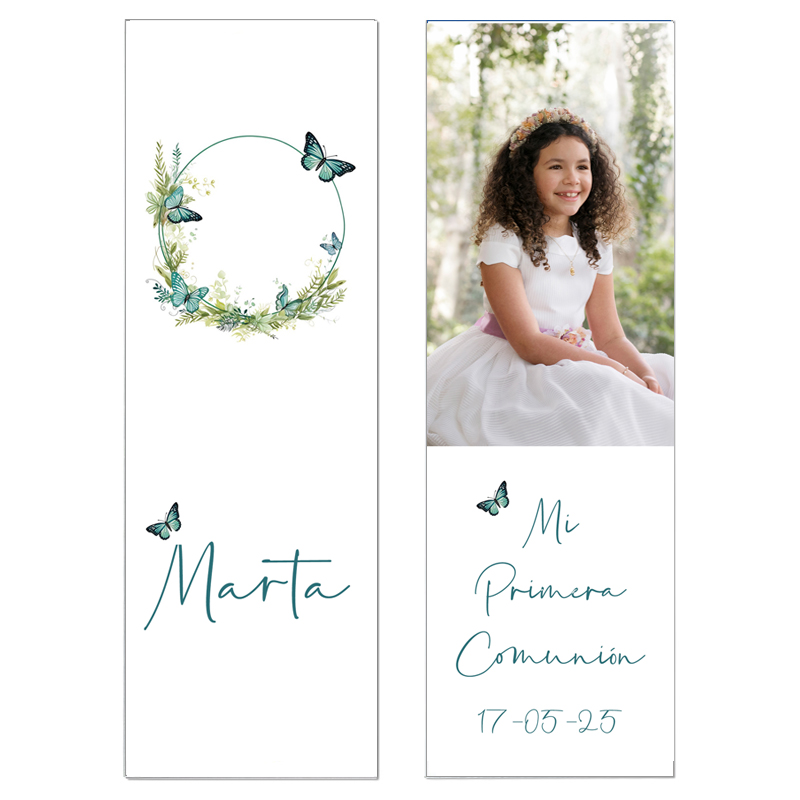 Punto de libro de Comunión «Corona Mariposas» – Romántica y Alegre